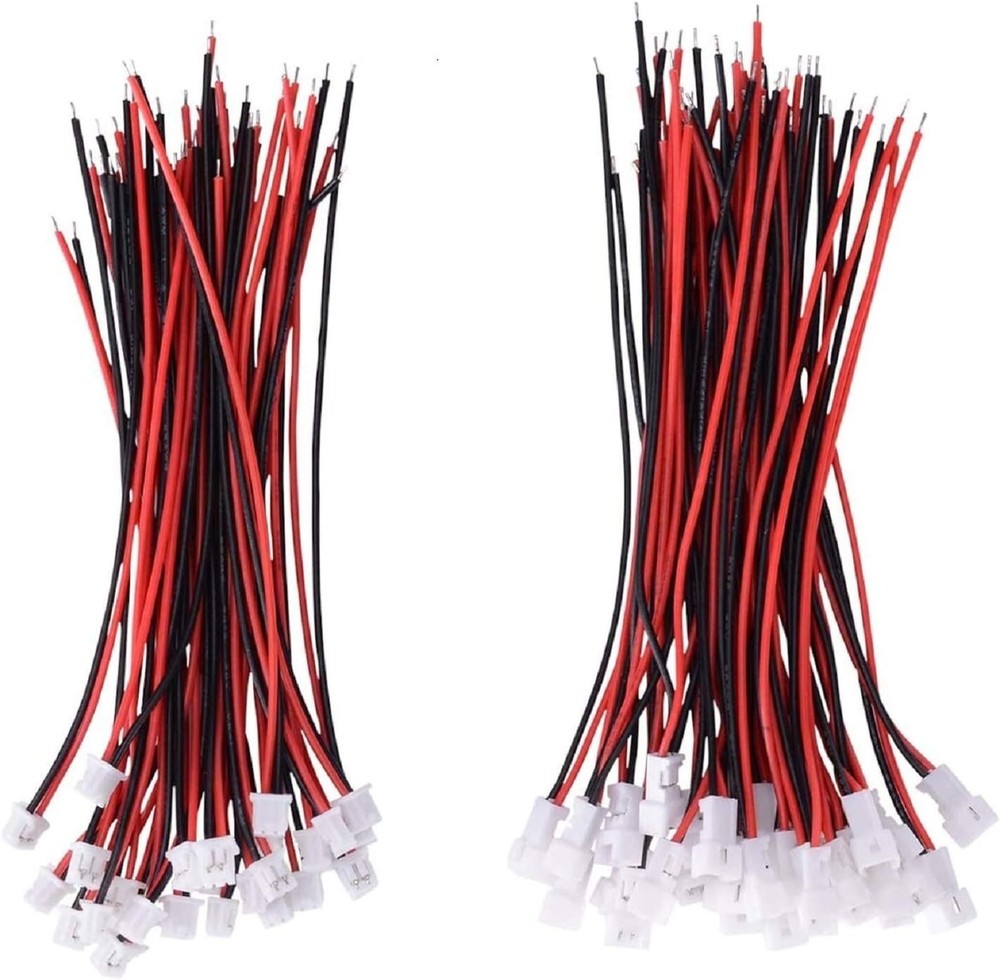 Letool 30 Pairs JST 1.25Mm 2 Pin Micro Male Female Connector Plug with Red Black