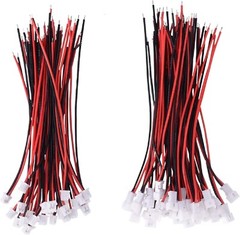 Letool 30 Pairs JST 1.25Mm 2 Pin Micro Male Female Connector Plug with Red Black