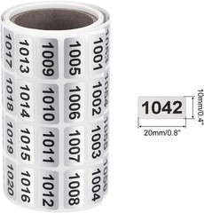 1-20000 Consecutive Number Label Stickers Inventory Control Adhesive Waterproof