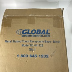 Global Industrial Metal Slatted Trash Receptacle Base Black 641129 Feet NIB