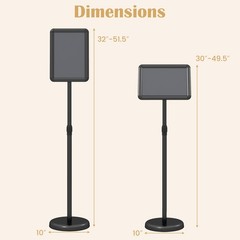 2PCS Sign Holder Stand 8.5 x 11 Inch w/Snap-Open Frame & 360° Rotation for Malls