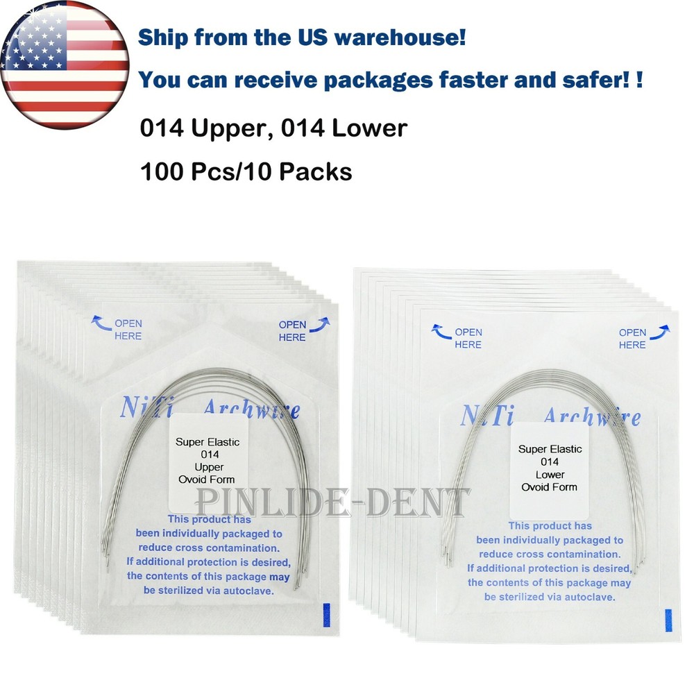 Dental Orthodonic Niti Round Arch Wire Super Elastic Ovoid Form 014 Upper/Lower