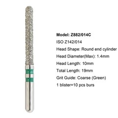 Dental Diamond Burs Zirconia Cutter FG Football Ball Round End Taper Cylinder