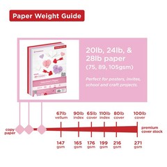 Valentine Paper 8.5″ x 11″ – 300 Sheets – 4 Colors (Red, Pink, White, & Orchi…