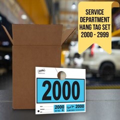 1000 Car Dealer Service Hang Tags Mechanic Repair Shop 3 Piece System Blue