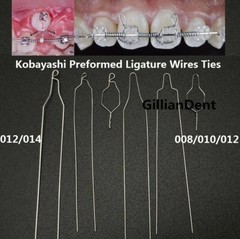 Dental SS Orthodontic Preformed Ligature Wire Kobayashi Tie Long Short Twisted