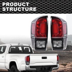 Pair Rear Tail Light Assembly Black Housing w/o Bulbs Toyota Tacoma 2016-2021