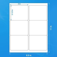 3-1/3″ x 4″ Mailing Shipping Labels 6 Per Sheet For InkJet & Laser Printer 6 UP