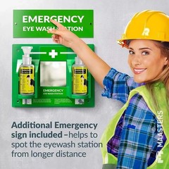 Portable Eye Wash Station OSHA Approved Wall-Mounted First Aid Eye Wash Kit NEW