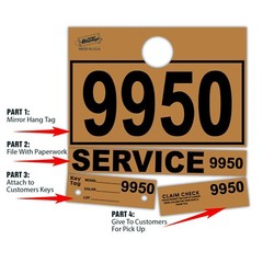 Beige Service Department Hang Tags Window Tag 1000 Per Box