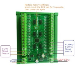 8-24CH 4-20MA To RS485 Current Analog Input Collector Module MODBUS RTU Board