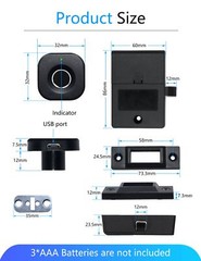 Fingerprint Cabinet Lock Keyless & Hidden Smart Biometric Security for Drawers