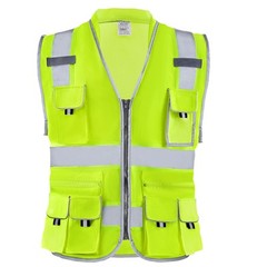 VEVOR Safety Vest Reflective Yellow Work Vest with 10 Pockets for Men & Women