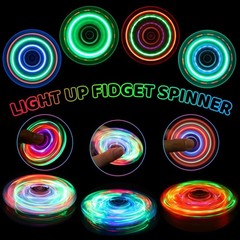 Fidget Spinner 2 Pack, Light up Sensory Toys Adults Small, White&blue