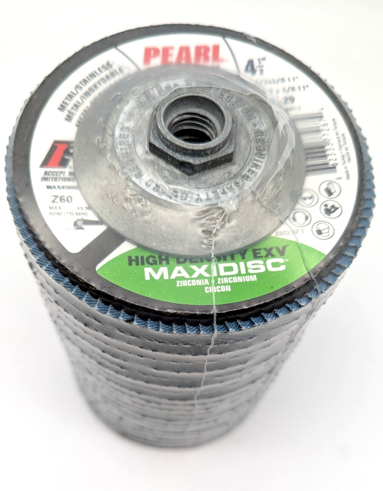 10 New Pearl Abrasive High Density EXV Flap Discs 4-1/2 x 5/8-11- T29-G60-F.Ship