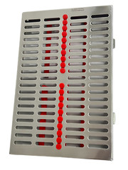 20 Instruments Sterilization Cassette w/ Silicone Inserts Red, Large, German CE