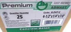 PREMIUM GRINDING WHEEL, D247C, 4 1/2 X 1/4 X 7/8, TYPE 27, 13300 RPM, LOT OF 14