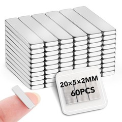 Neodymium Bar Magnets, 20x5x2mm 60Pcs Small Strong Rare Earth Magnet, Strong …
