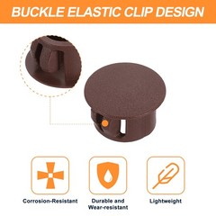 Dark Brown Hole Plugs 100pcs 1/2″ Plastic Plugs for Round Holes Flush Type