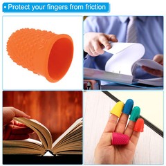 20pcs Rubber Finger Tips Thumb Fingertip Protector Thimble Grips Assorted