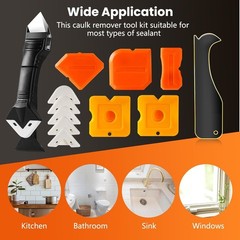 3 in 1 Silicone Caulking Tools 12 Pack Caulk Remover Finishing Kit Bathroom