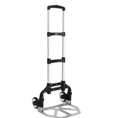 Folding Hand Truck Aluminum Portable Folding Hand Cart 165lbs Capacity Black