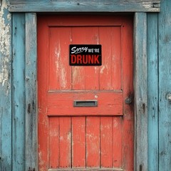 Sorry We’re Drunk Funny Sign Man Cave Dorm Room Essentials Home Decor Wall Art