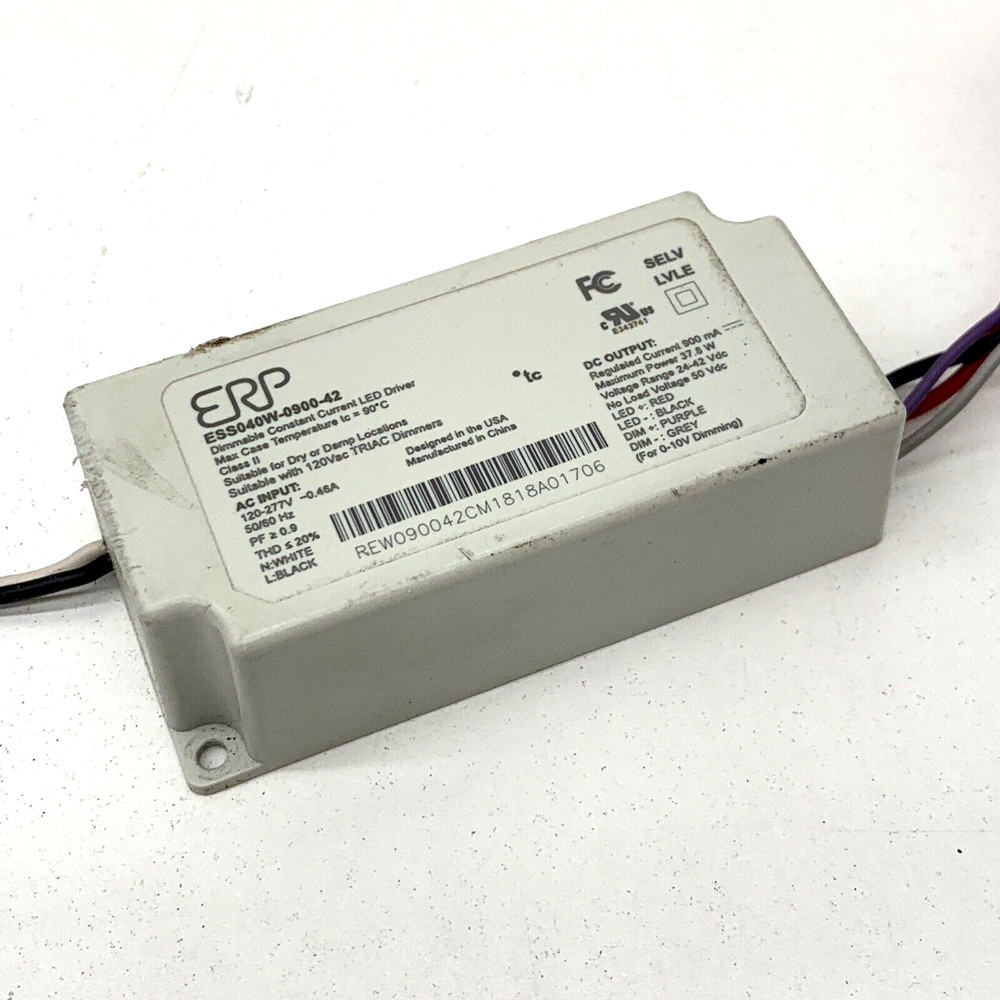 ERP ESS040W-0900-42 Dimmable Constant Current LED Driver 37.8W 24-42VDC 900mA