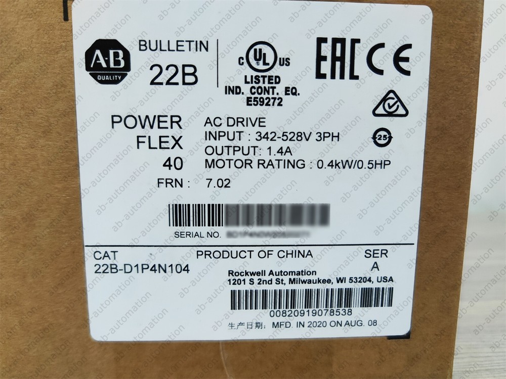 New In Box Allen-Bradley 22B-D1P4N104 525 0.4kW 0.5Hp AB 22BD1P4N104 AC Drive