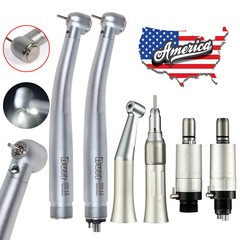 Dental LED Fiber Optic Turbine High /Low Speed Handpiece Kit 2/4Hole fit NSK UDM