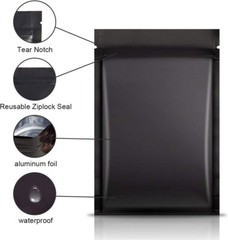 100 Premium 3×4″ Matte Black Small Double-Sided Mylar Foil Zip Storage Bags