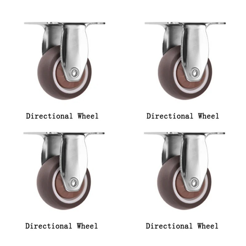 4 Pcs 4-Inch Black Locking Caster Wheels with Brake, Swivel Plate Casters
