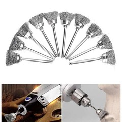 10pcs Grinding Polishing Wheel Head Wire Brush Steel Kit for Electric Drill 15mm