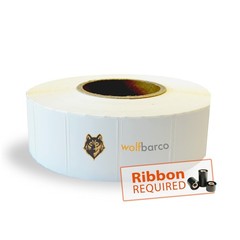 2″ x 1.5″ Thermal Transfer BOPP Poly Label White, with Perf, 3″ core, 3500 pc /