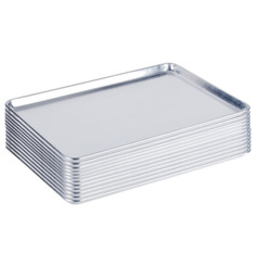 12 Case Aluminum Bun Sheet Pans Full Size Wire Rim Restaurant Baking 18″ x 26″