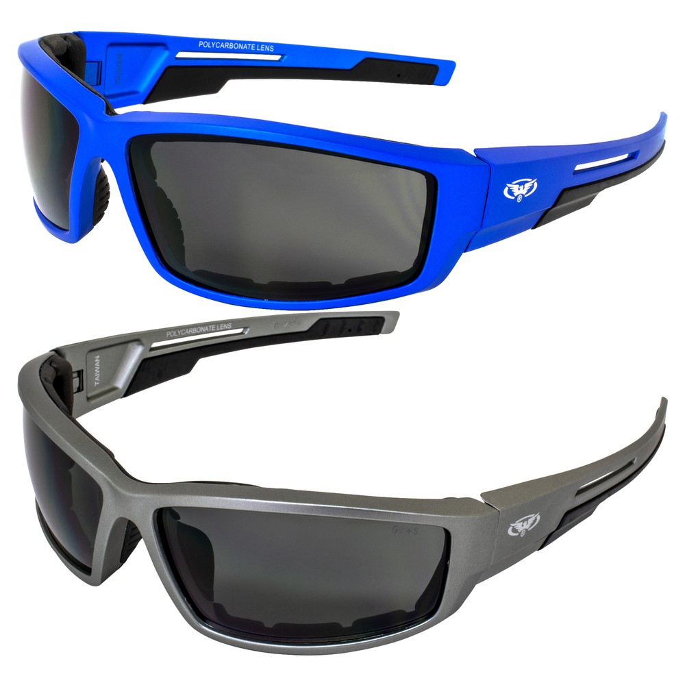 Global Vision Eyewear Sly Padded Motorcycle Sunglasses Riding Glasses 2 Pairs
