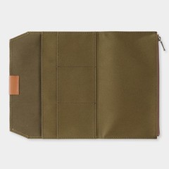 [US Stock] TRAVELER’S Notebook Cotton Zipper Case Olive Regular Size JAPAN