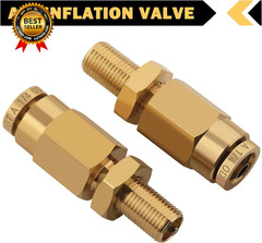 4 PCS 1/4″ Inflation Schrader Valve with Push to Connect for 1/4″ OD Air Line Tu