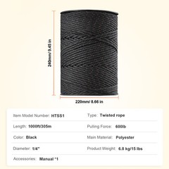 1000Ft 305M Electric Fence Wire Fencing Polywire Horse Cattle Livestock