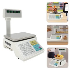 Commercial Label Printing Scale 30kg Capacity with Barcode Scanner Port
