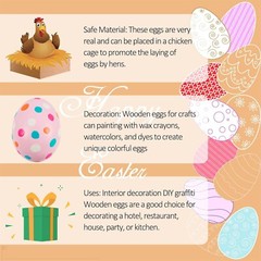Fake Nest Eggs Wooden Brown Easter Eggs for Craft Get Hens to Lay Eggs 6Pcs