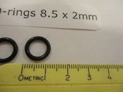 8.5mm ID x 12.5mm OD x 2mm thick O-ring. Buna-70. Quan 5.