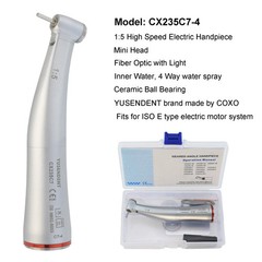 COXO Dental Electric Handpiece Contra Angle 1:1 1:5 45° Surgical Fiber Optic LED