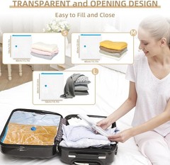Vacuum Seal Bags with Portable Electric Pump, 6 Pack Vacuum Storage Bags for
