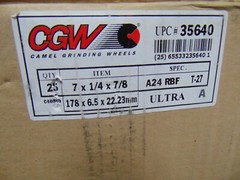 Camel Grinding Wheels 7″X1/4X7/8 24 Grit Depressed Center 10 ea. metal 35640 CGW