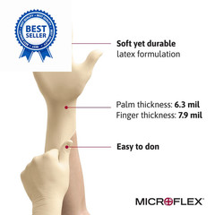 Ansell MICROFLEX Diamond Grip MF-300 Disposable Large (Pack of 1000), Natural