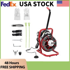 Drain Cleaner Machine,75FT_1/2in,Automatic Electric Drain Auger for 1to4 in Pipe