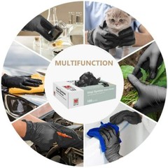 BASIC Medical Synmax Black Vinyl Exam Gloves Latex-Free & Powder-Free X-Large
