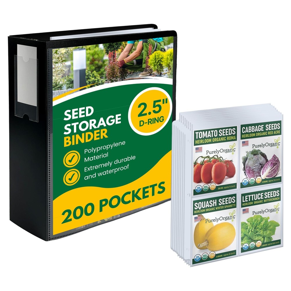 Heavy-Duty Storage Kit for Organizing Packets, with 200 Pockets, 3.5 x 5.25”…