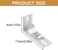 8pcs L Bracket Vertical Blind Clips 1.5″ Headrail Mount Silver